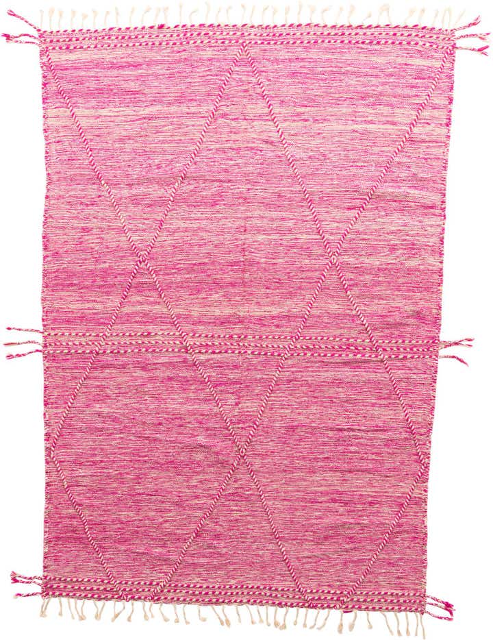 6' 7 x 10' Hand Knotted Moroccan Wool Rug