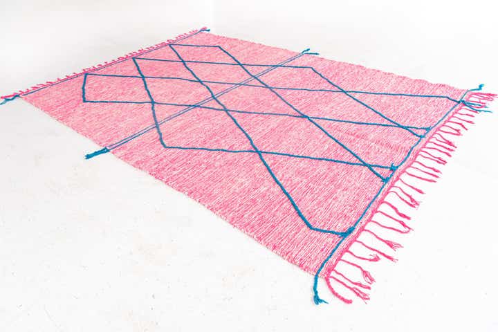 6' 9 x 9' 5 Hand Knotted Moroccan Wool Rug