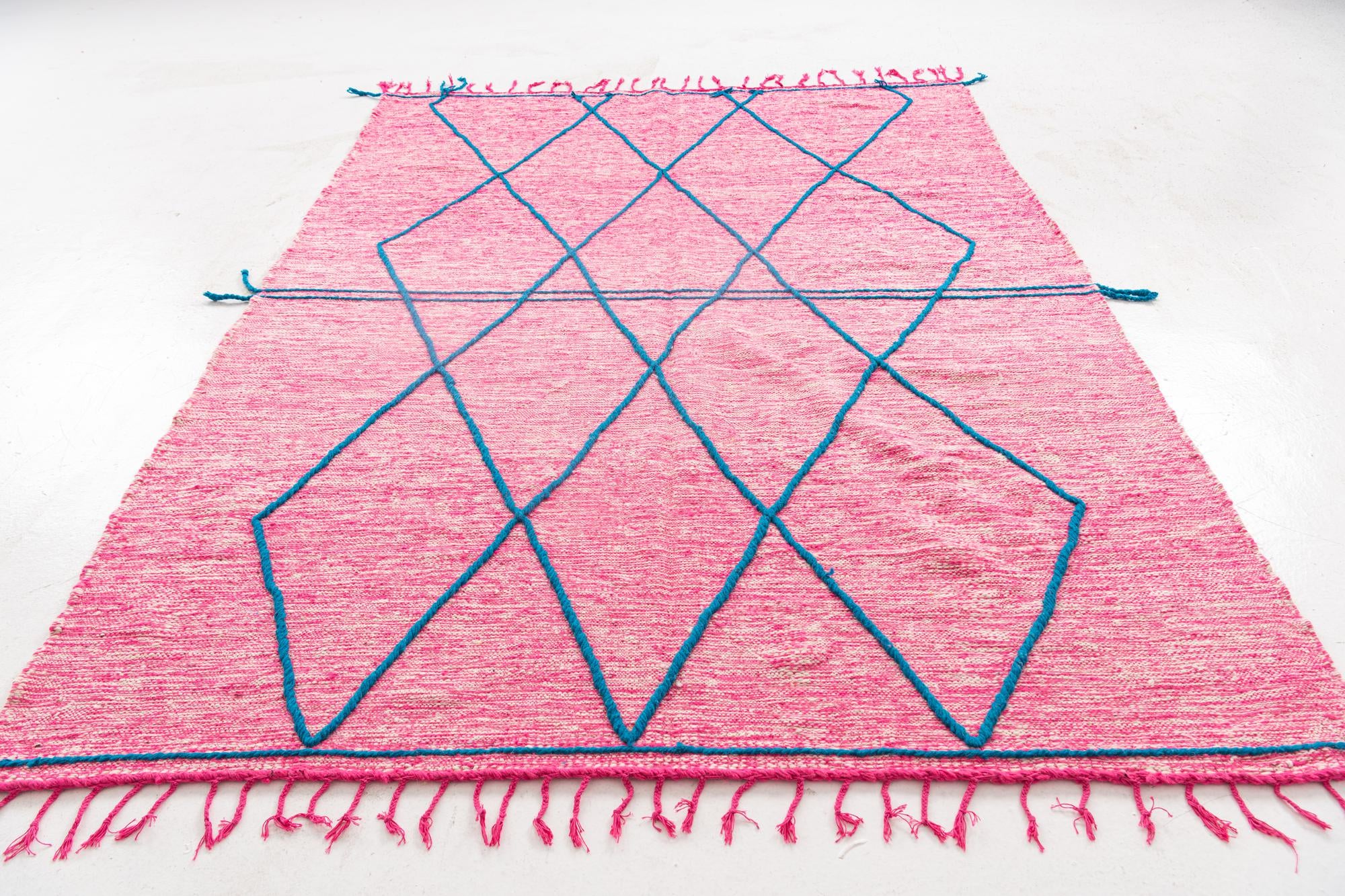 6' 9 x 9' 5 Hand Knotted Moroccan Wool Rug