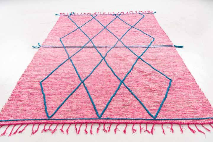 6' 9 x 9' 5 Hand Knotted Moroccan Wool Rug