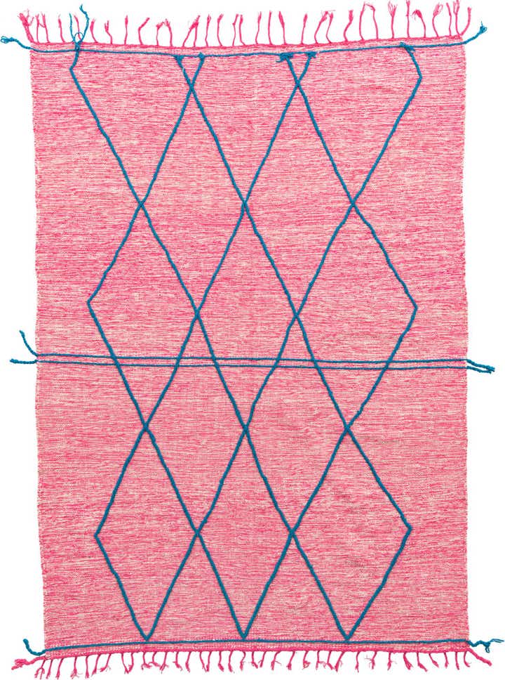 6' 9 x 9' 5 Hand Knotted Moroccan Wool Rug