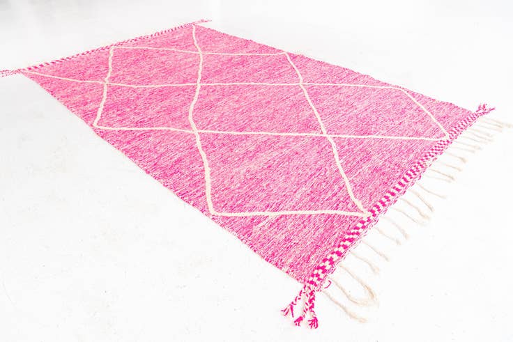 Detail image of 6' 4 x 10' 7 Hand Knotted Moroccan Wool Rug