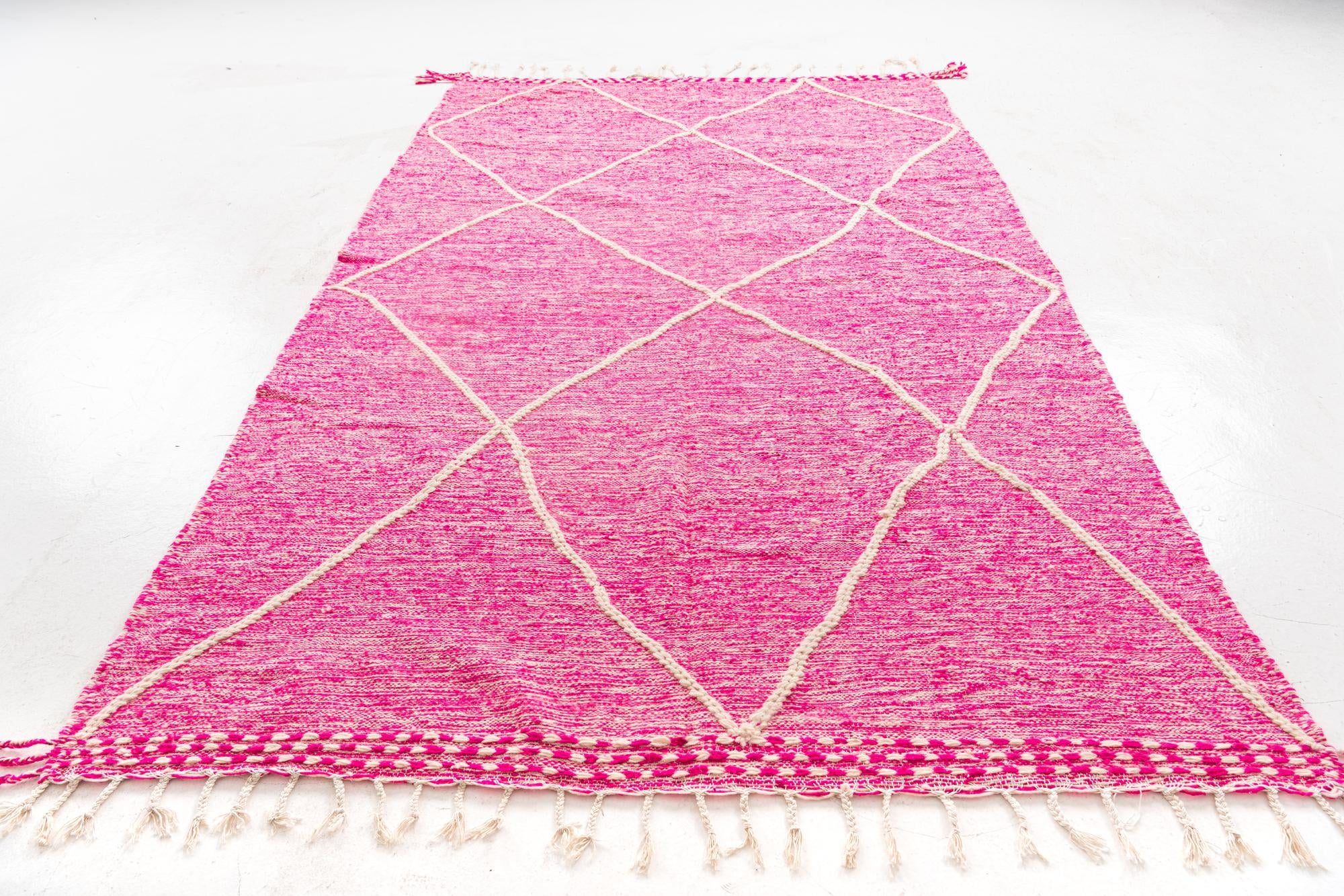 6' 4 x 10' 7 Hand Knotted Moroccan Wool Rug