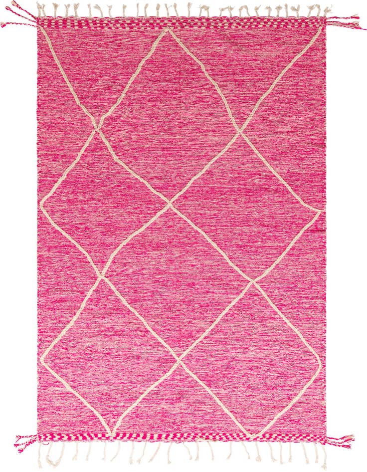 Detail image of 6' 4 x 10' 7 Hand Knotted Moroccan Wool Rug