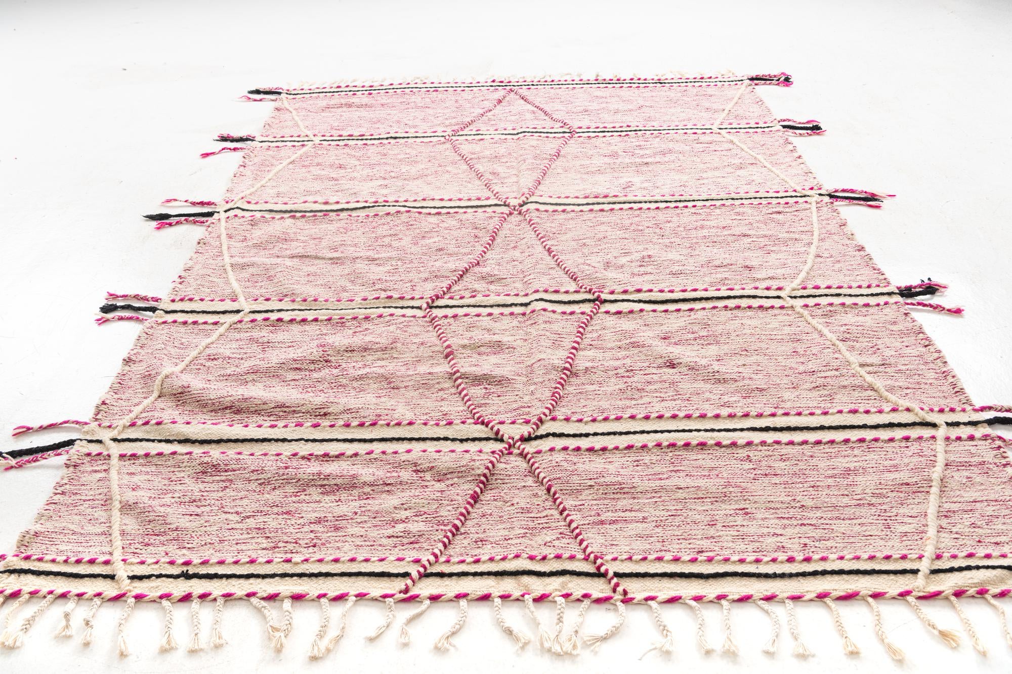 6' 10 x 9' 7 Hand Knotted Moroccan Wool Rug