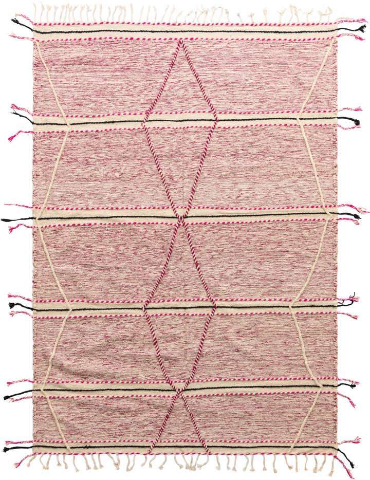 6' 10 x 9' 7 Hand Knotted Moroccan Wool Rug