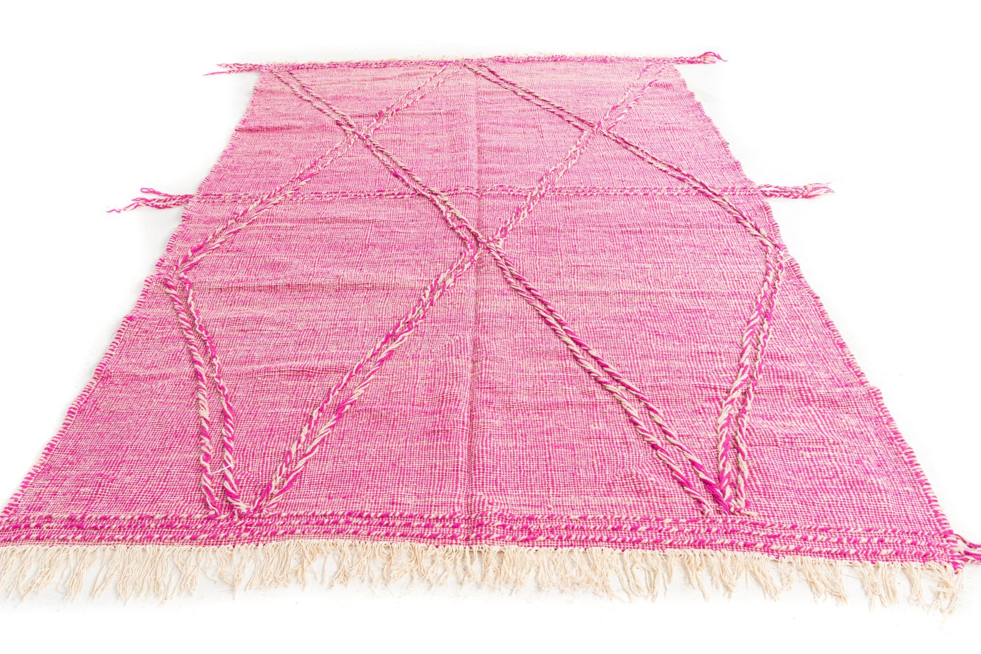 6' 9 x 10' Hand Knotted Moroccan Wool Rug