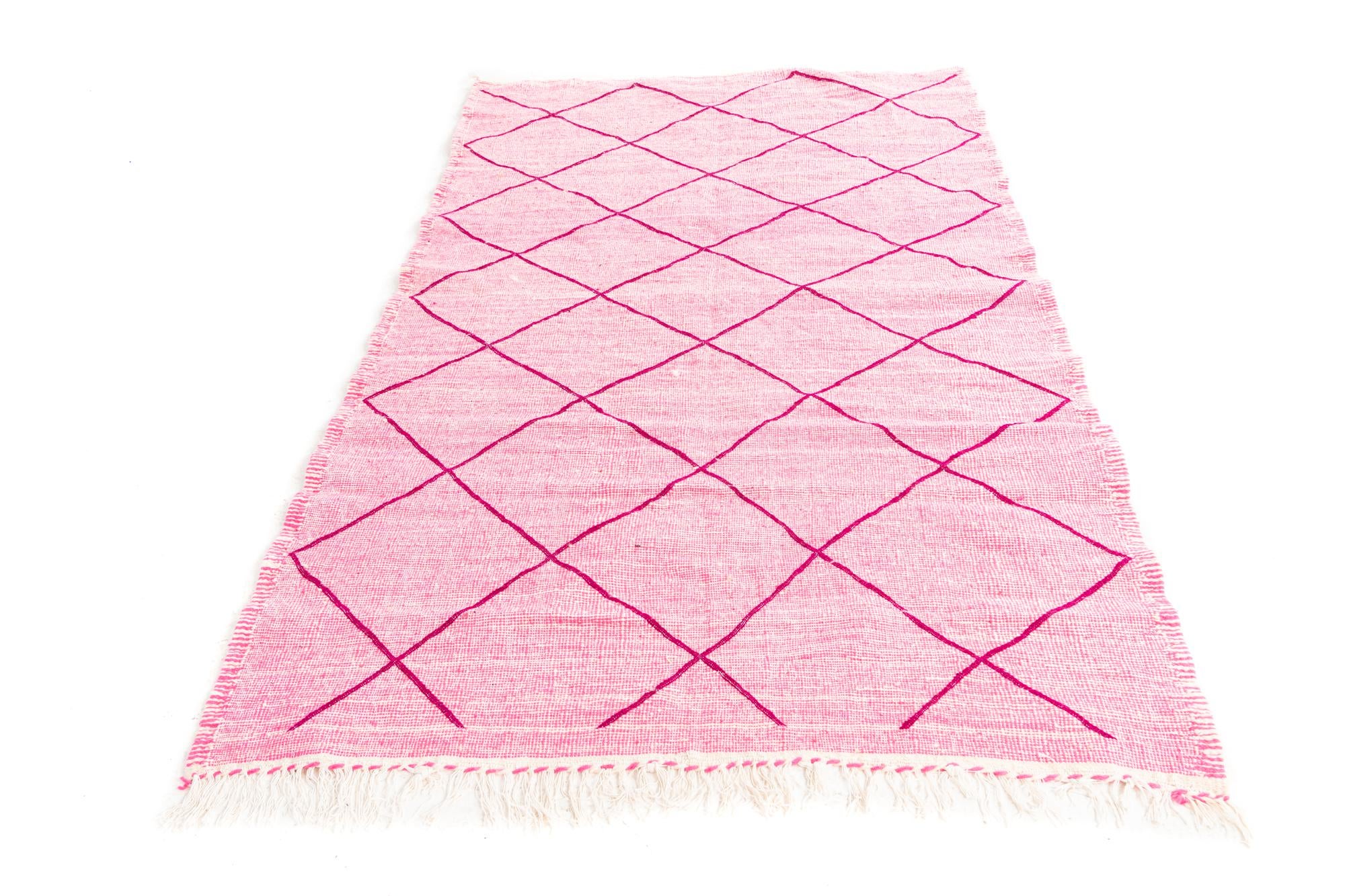 4' 8 x 7' 8 Hand Knotted Moroccan Wool Rug
