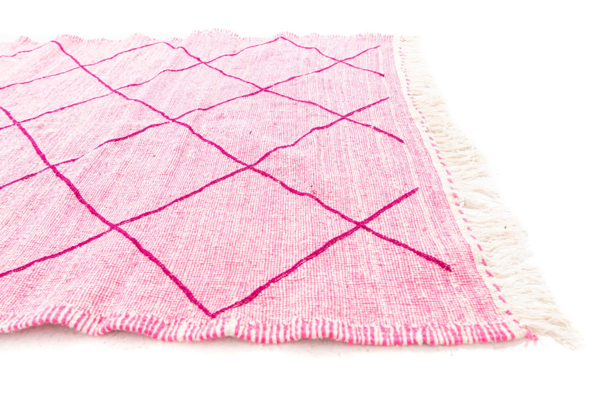 4' 8 x 7' 8 Hand Knotted Moroccan Wool Rug