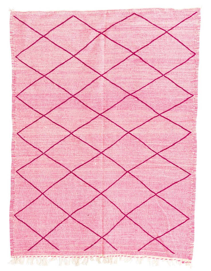 Detail image of 4' 8 x 7' 8 Hand Knotted Moroccan Wool Rug