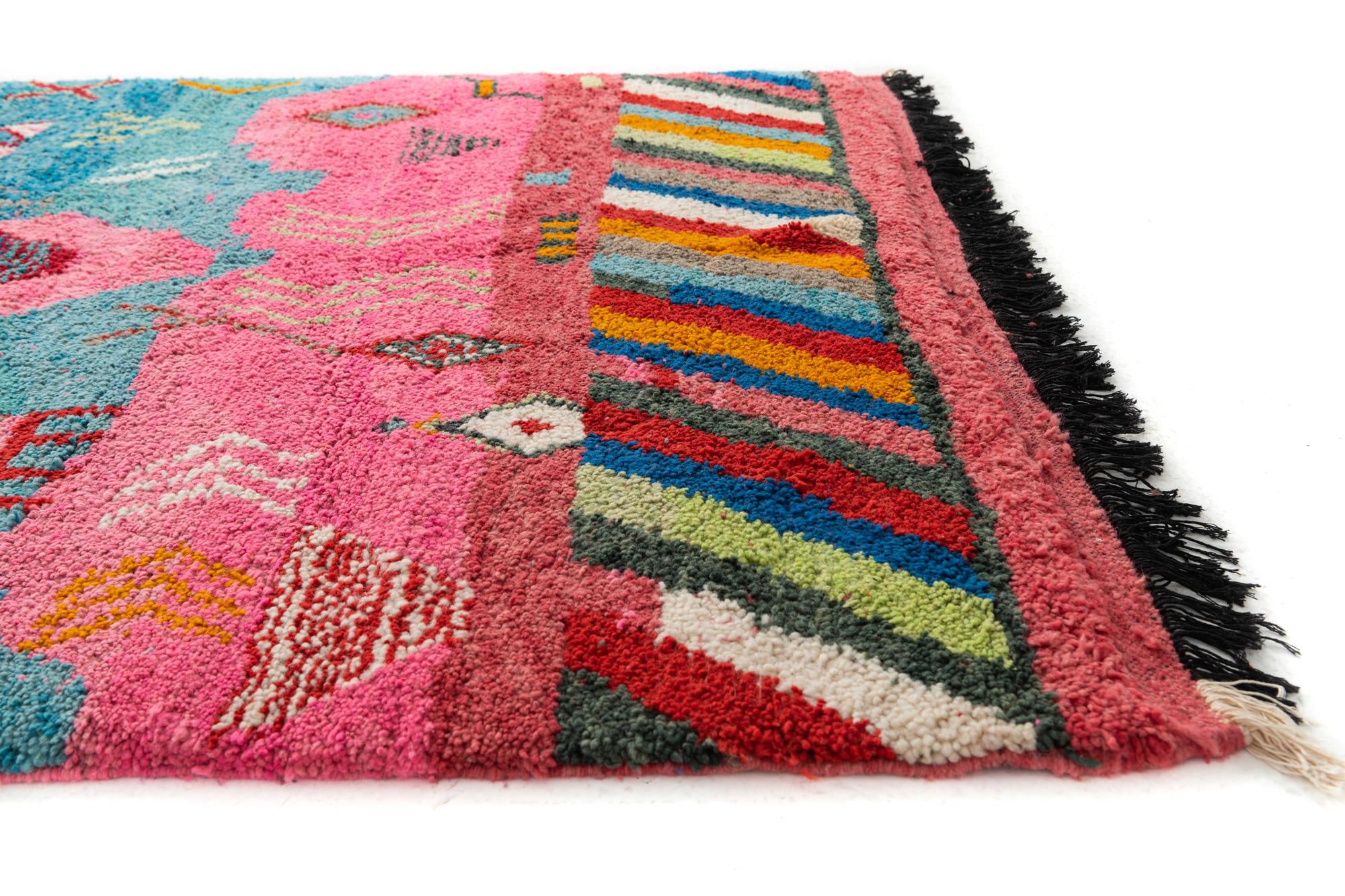 160cm x 255cm Hand Knotted Moroccan Wool Rug
