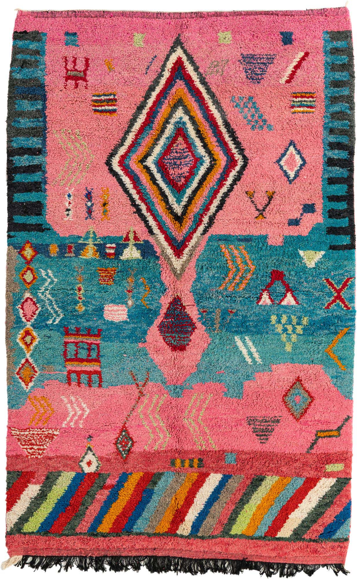 160cm x 255cm Hand Knotted Moroccan Wool Rug