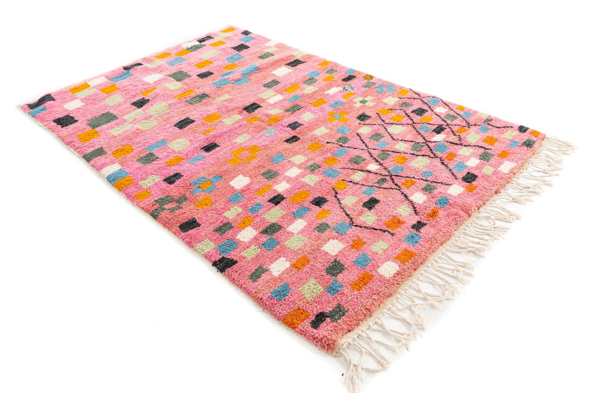 5' 2 x 7' 8 Hand Knotted Moroccan Wool Rug