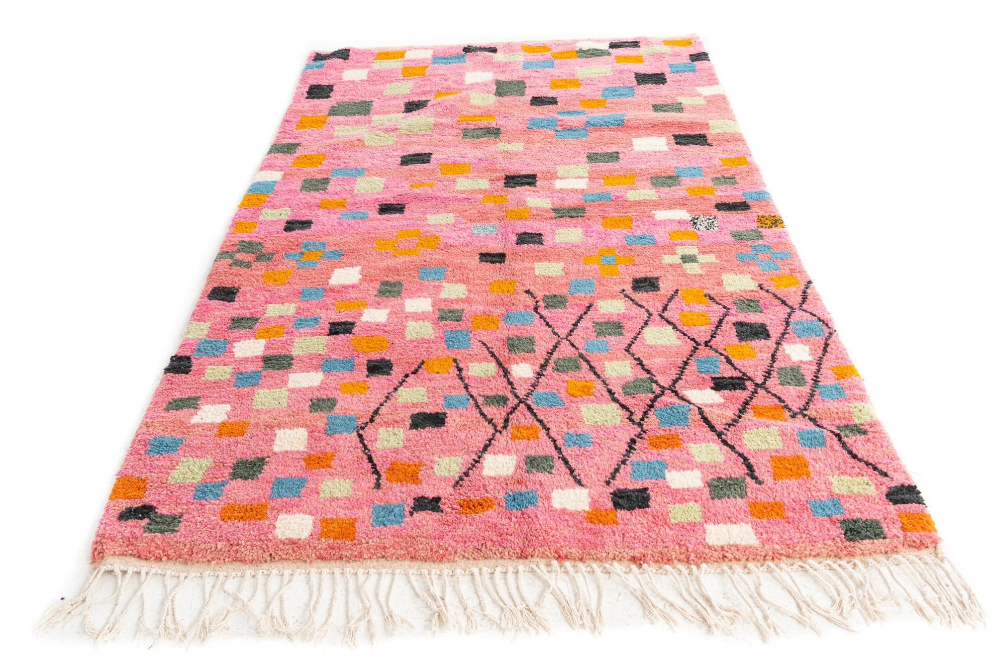 5' 2 x 7' 8 Hand Knotted Moroccan Wool Rug