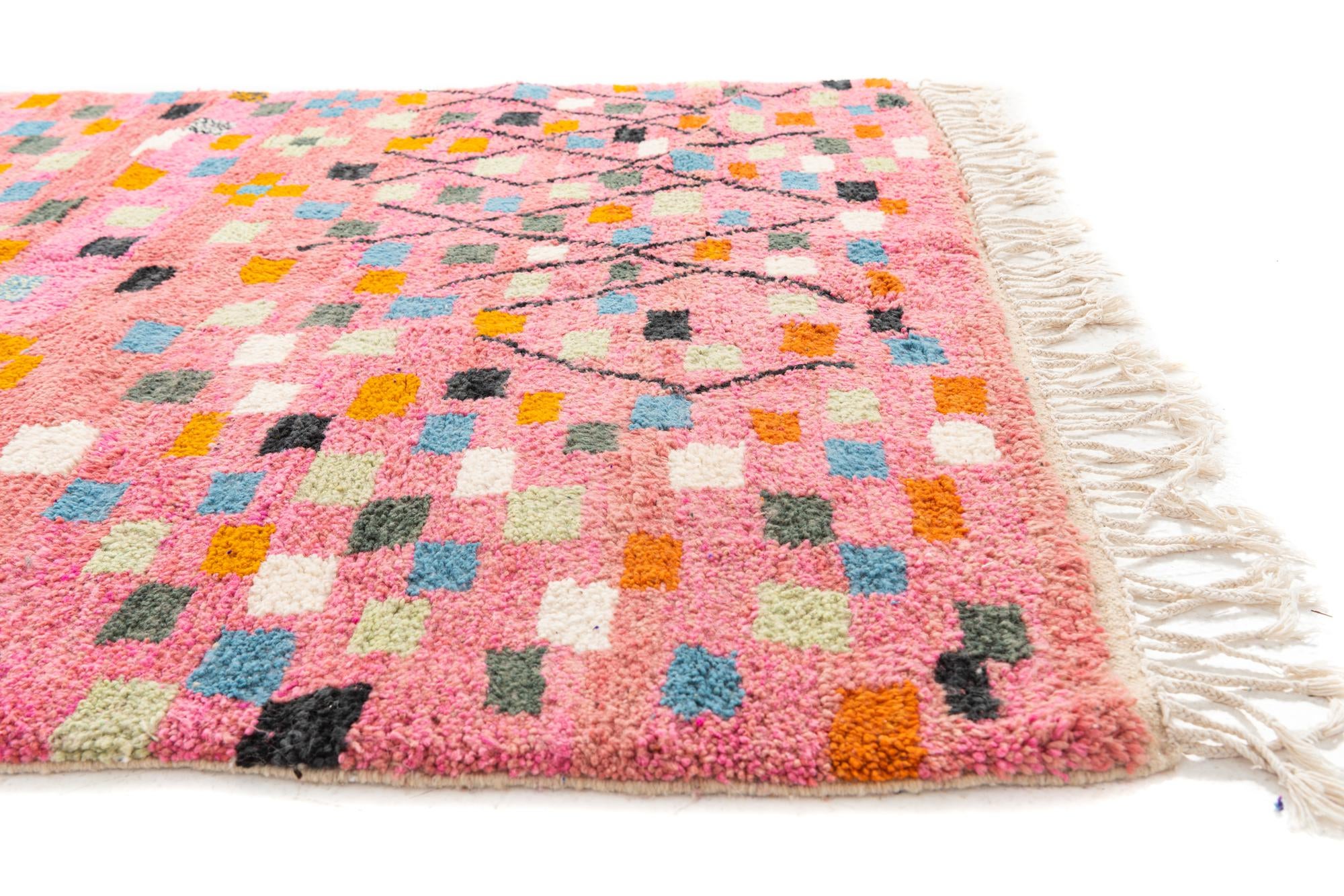 5' 2 x 7' 8 Hand Knotted Moroccan Wool Rug