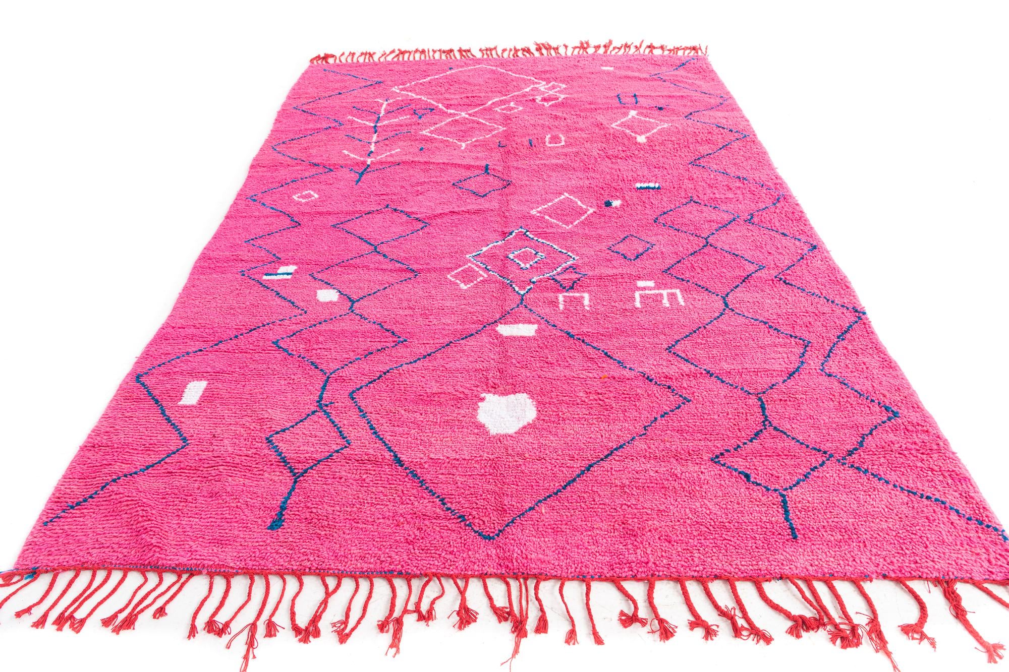 6' 6 x 9' 7 Hand Knotted Moroccan Wool Rug