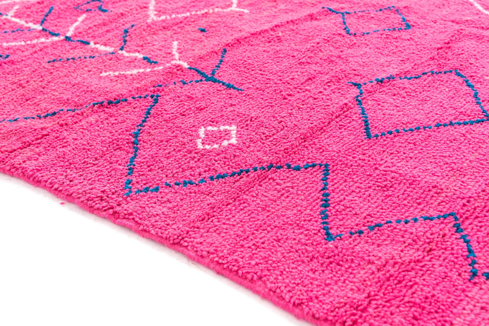 6' 6 x 9' 7 Hand Knotted Moroccan Wool Rug