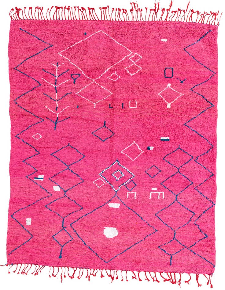 Detail image of 6' 6 x 9' 7 Hand Knotted Moroccan Wool Rug