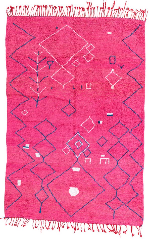 Detail image of 6' 6 x 9' 7 Hand Knotted Moroccan Wool Rug