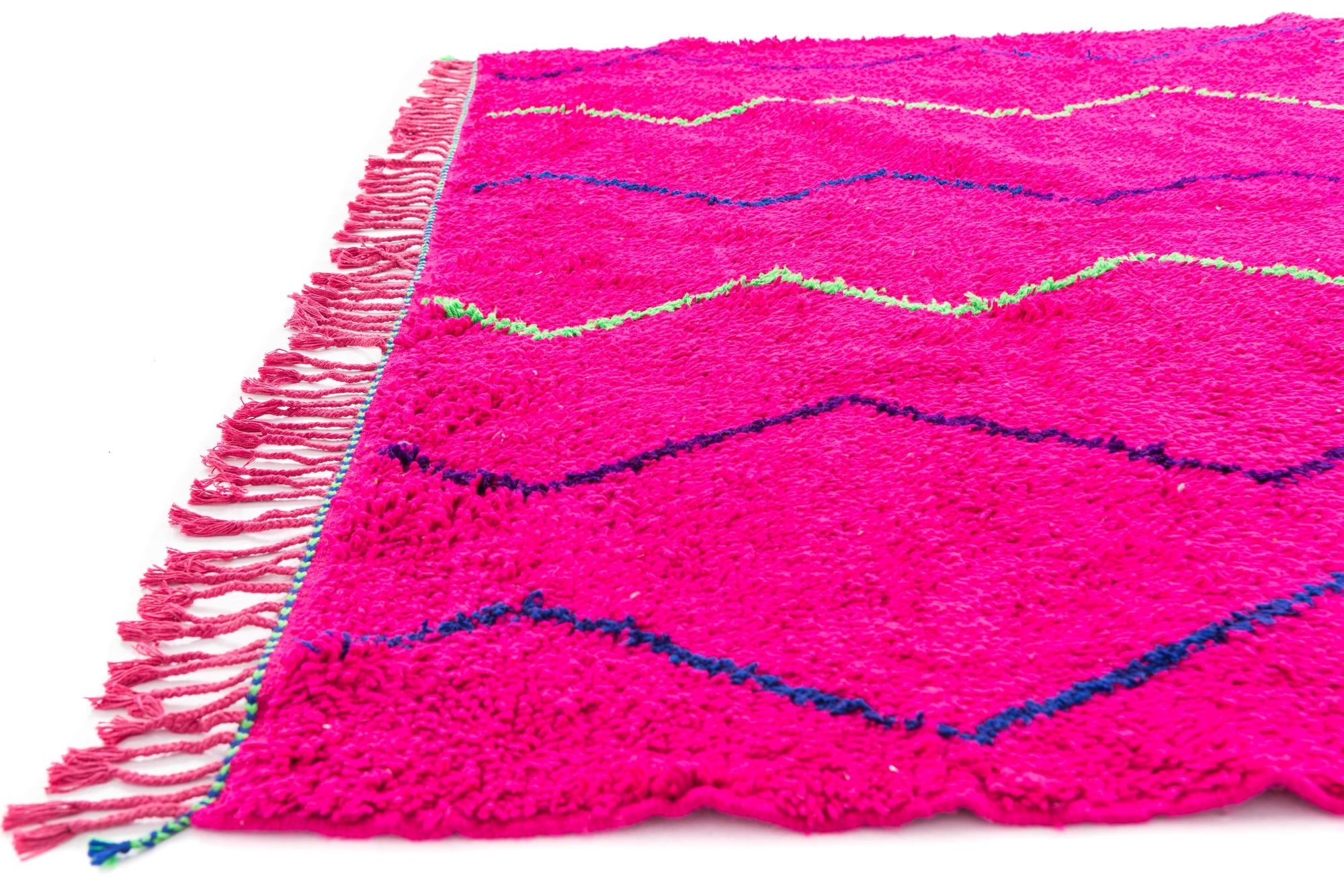7' 3 x 9' 1 Hand Knotted Moroccan Wool Rug
