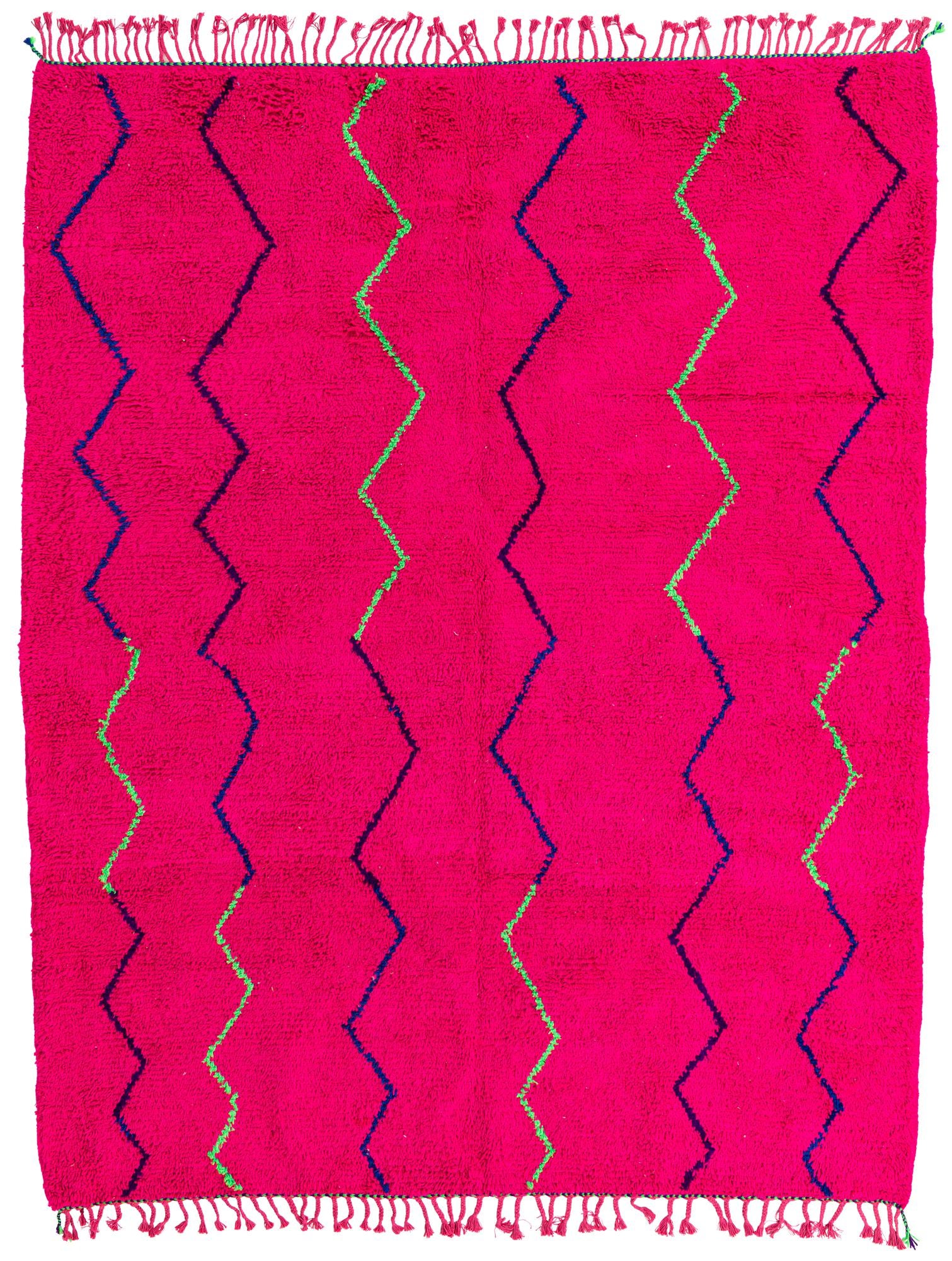 7' 3 x 9' 1 Hand Knotted Moroccan Wool Rug