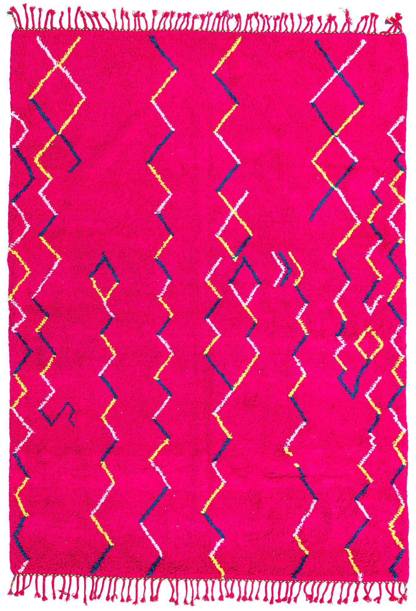 7' x 9' 9 Hand Knotted Moroccan Wool Rug