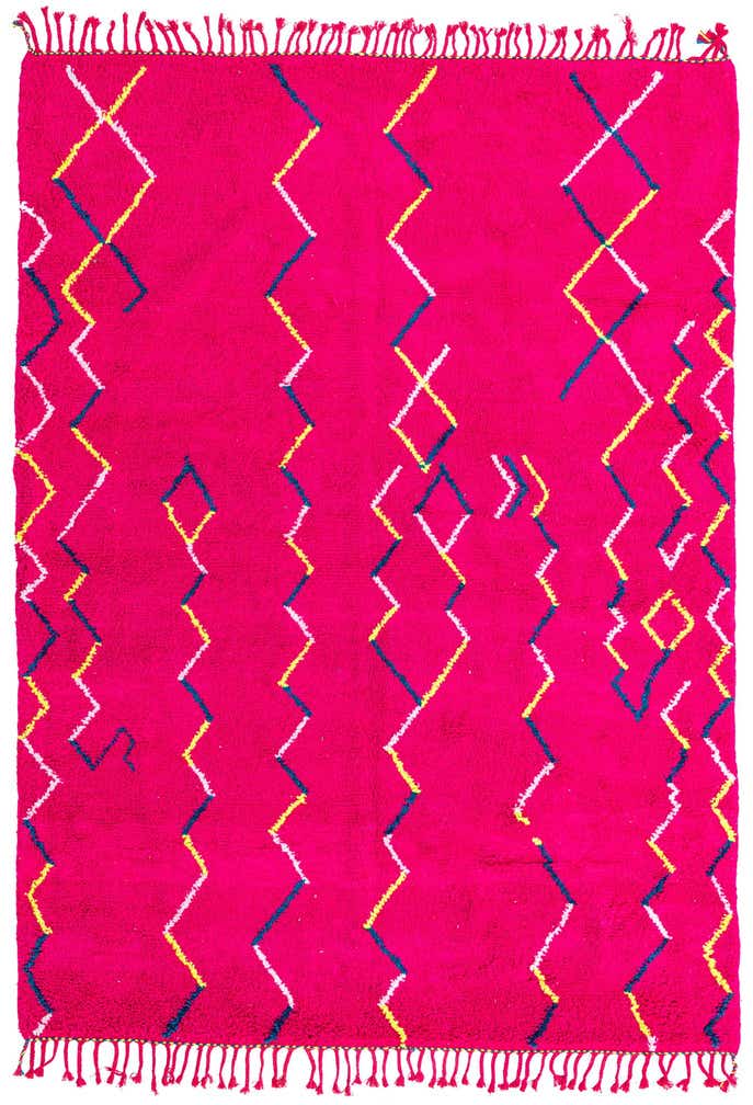 7' x 9' 9 Hand Knotted Moroccan Wool Rug