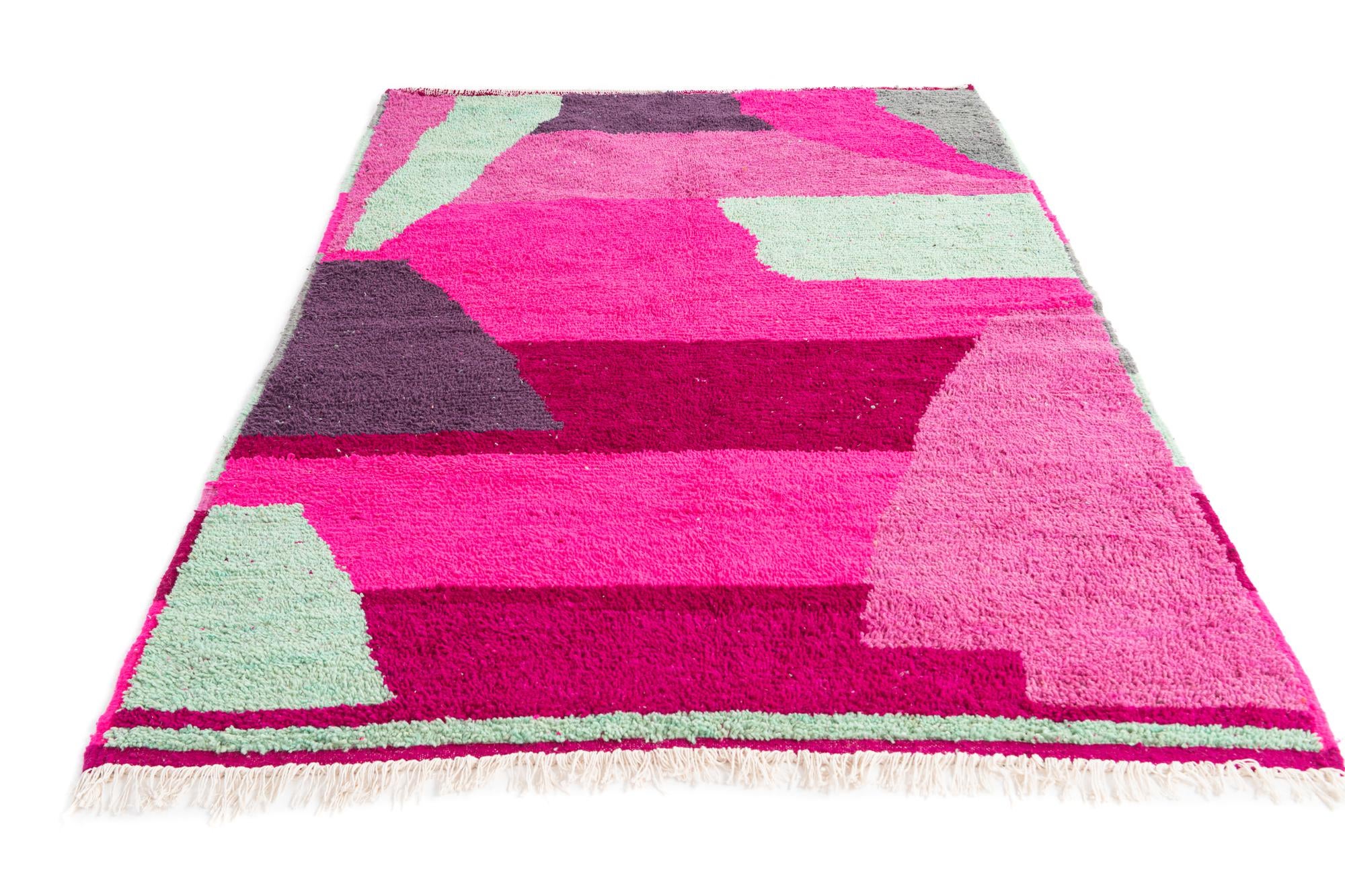 5' 2 x 8' 3 Hand Knotted Moroccan Wool Rug