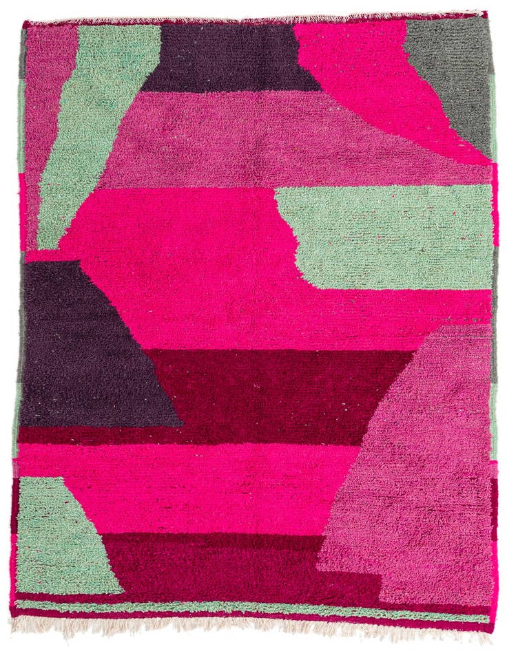 Detail image of 5' 2 x 8' 3 Hand Knotted Moroccan Wool Rug