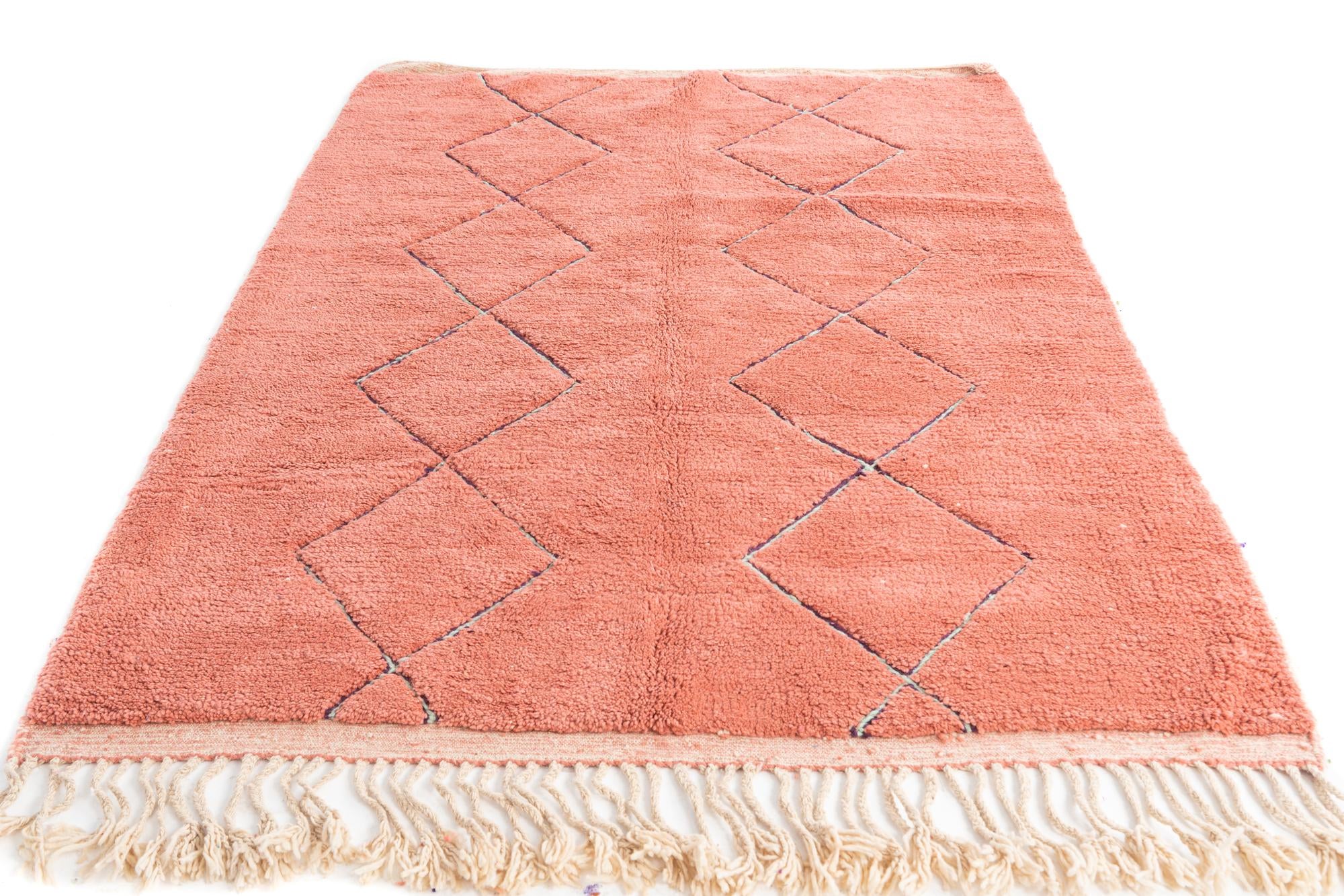 5' 9 x 8' 5 Hand Knotted Moroccan Wool Rug