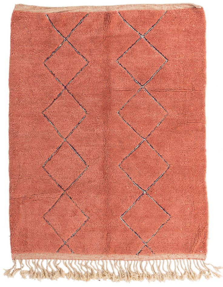 Detail image of 5' 9 x 8' 5 Hand Knotted Moroccan Wool Rug