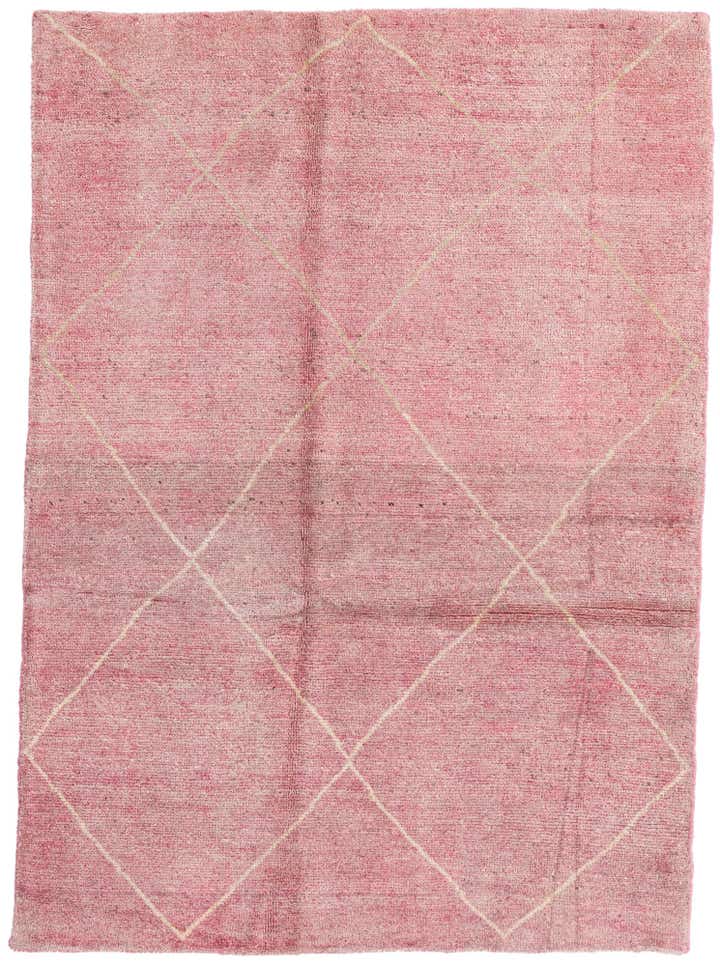 4' 9 x 6' 7 Hand Knotted Moroccan Wool Rug
