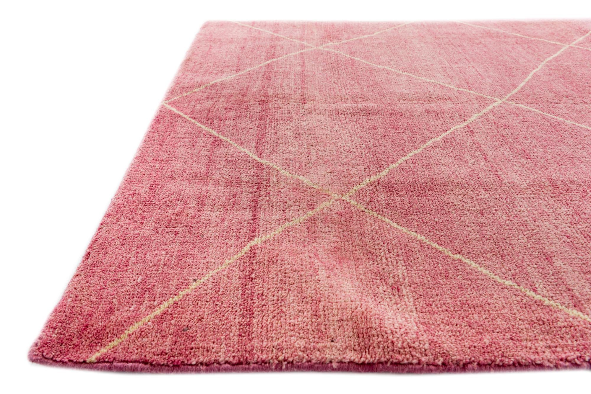 4' 9 x 6' 8 Hand Knotted Moroccan Wool Rug
