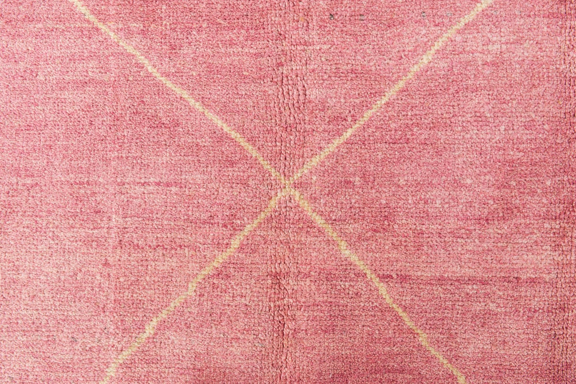 4' 9 x 6' 8 Hand Knotted Moroccan Wool Rug