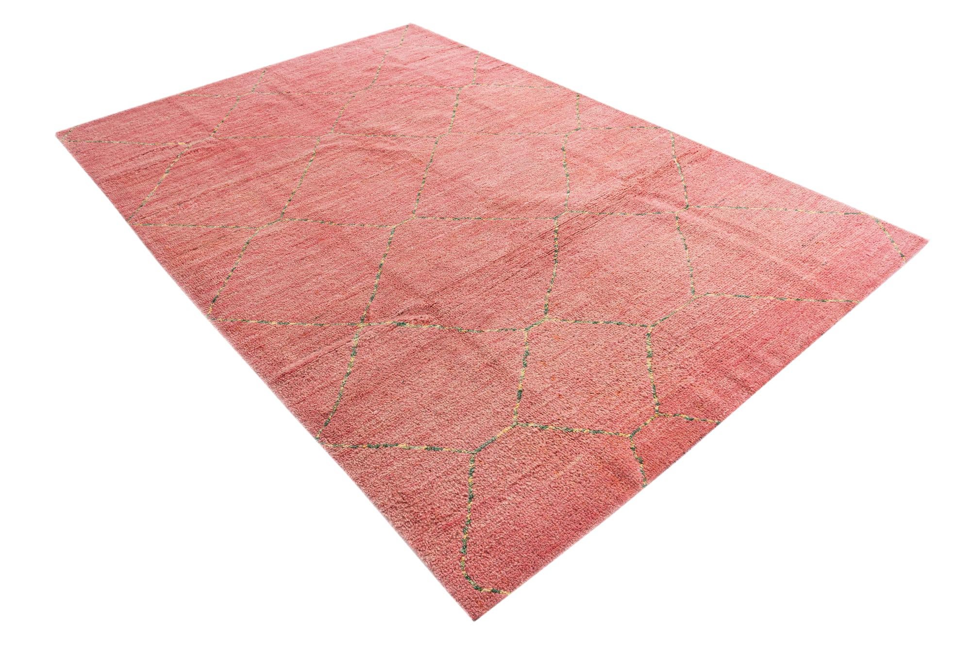 5' 7 x 8' 3 Hand Knotted Moroccan Wool Rug