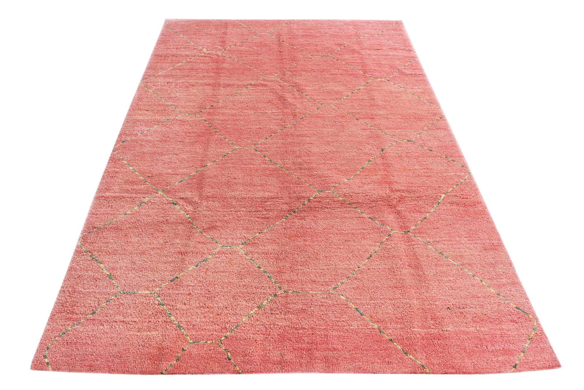 5' 7 x 8' 3 Hand Knotted Moroccan Wool Rug