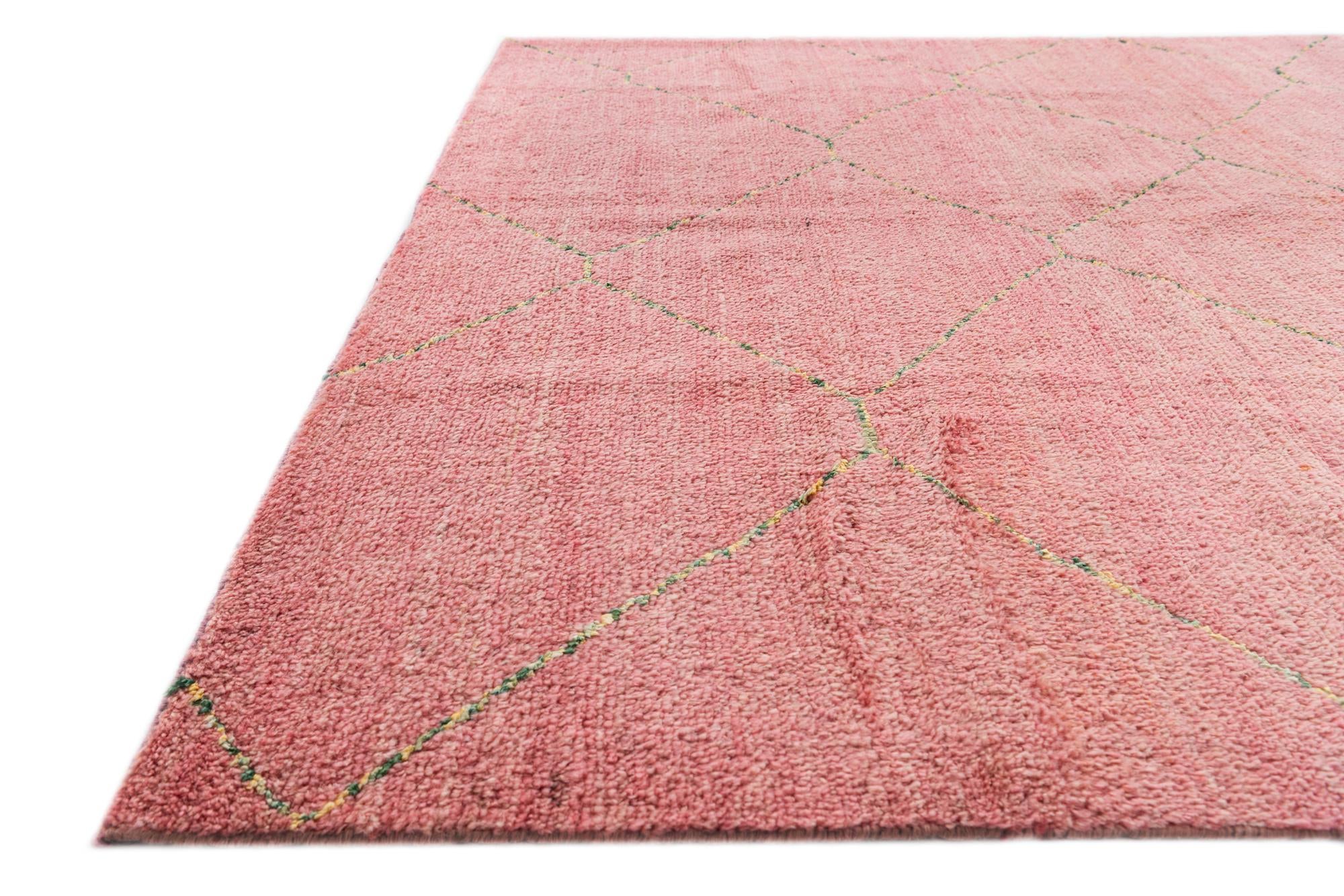 5' 7 x 8' 3 Hand Knotted Moroccan Wool Rug