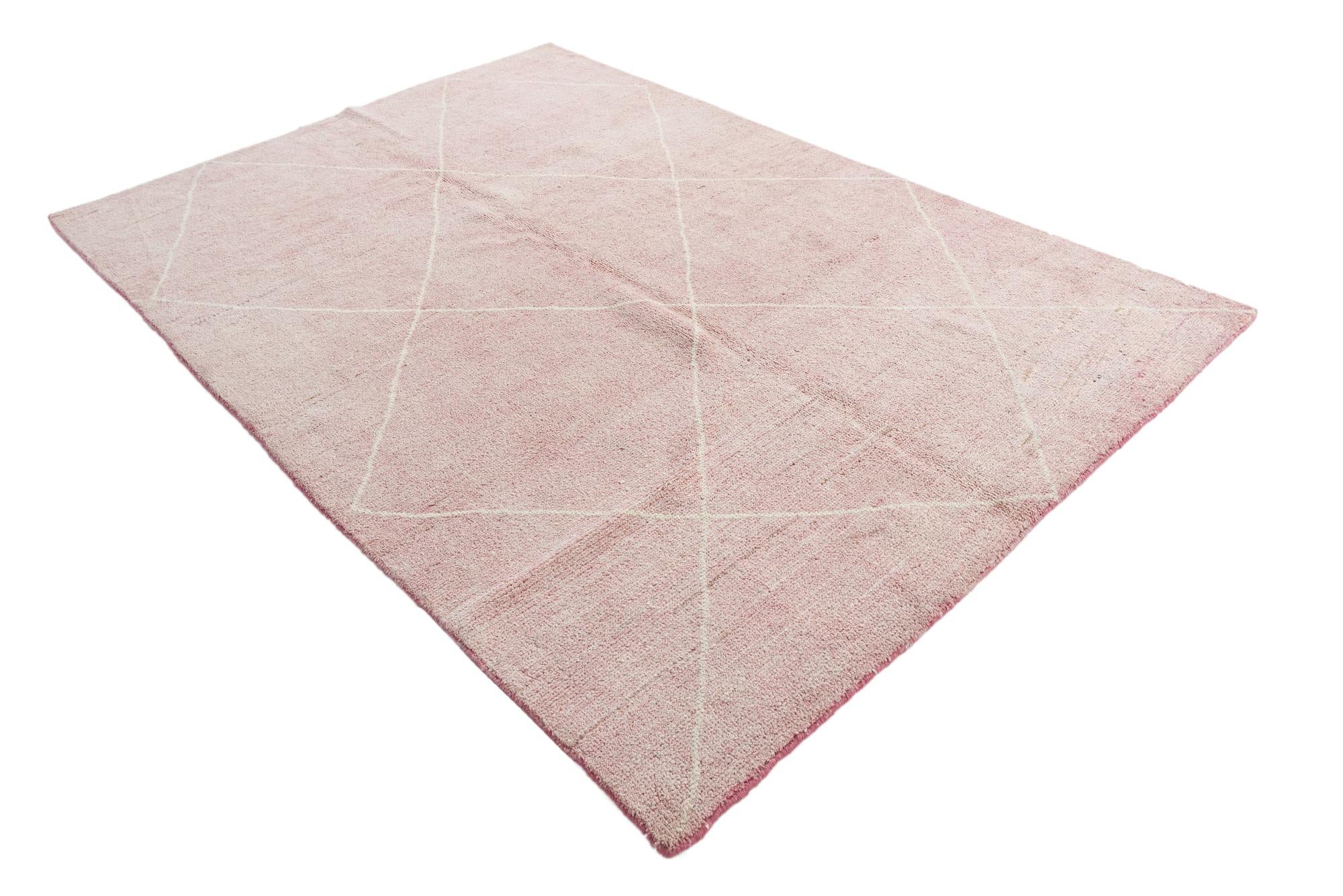 5' 6 x 8' Hand Knotted Moroccan Wool Rug