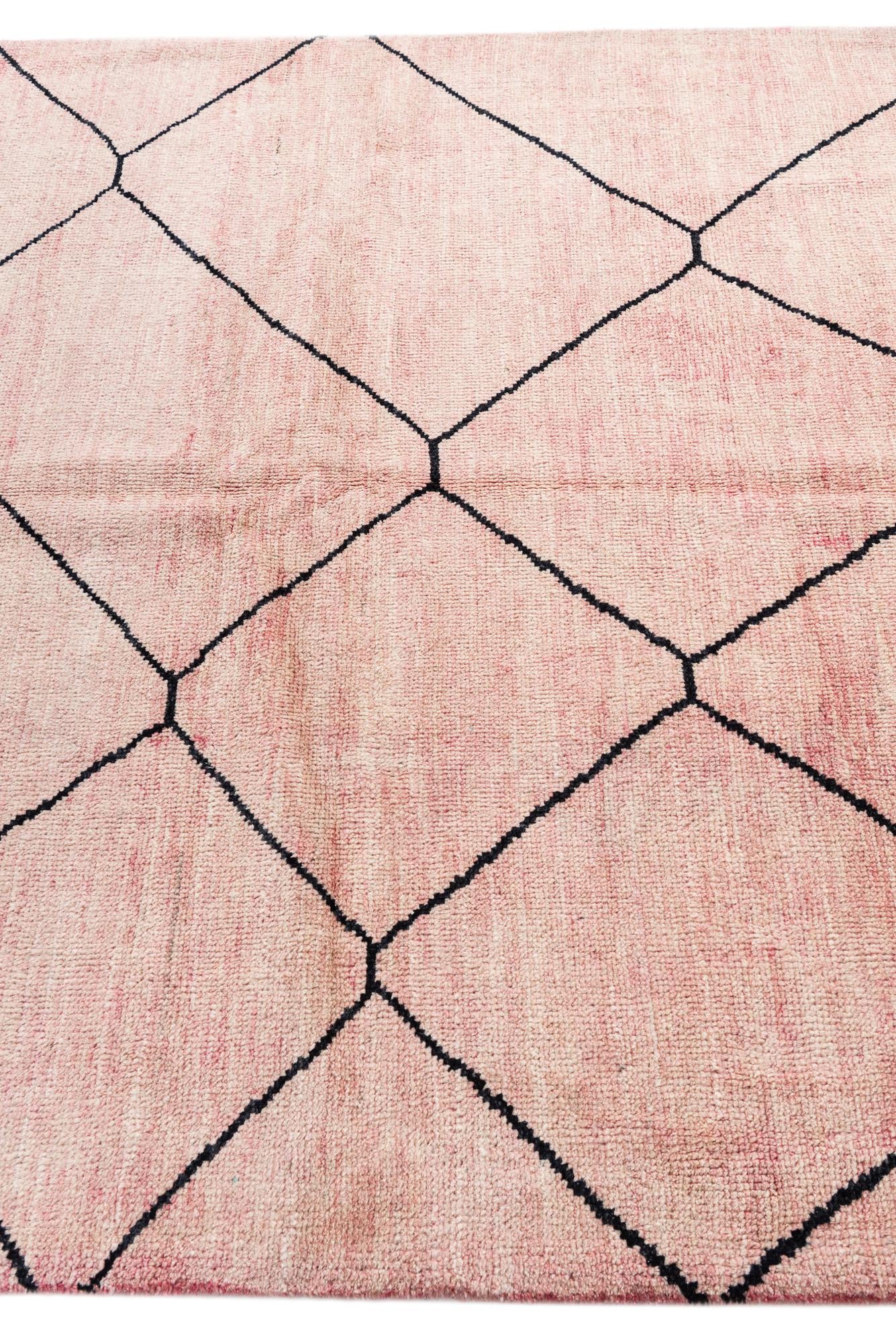 5' 9 x 8' Hand Knotted Moroccan Wool Rug
