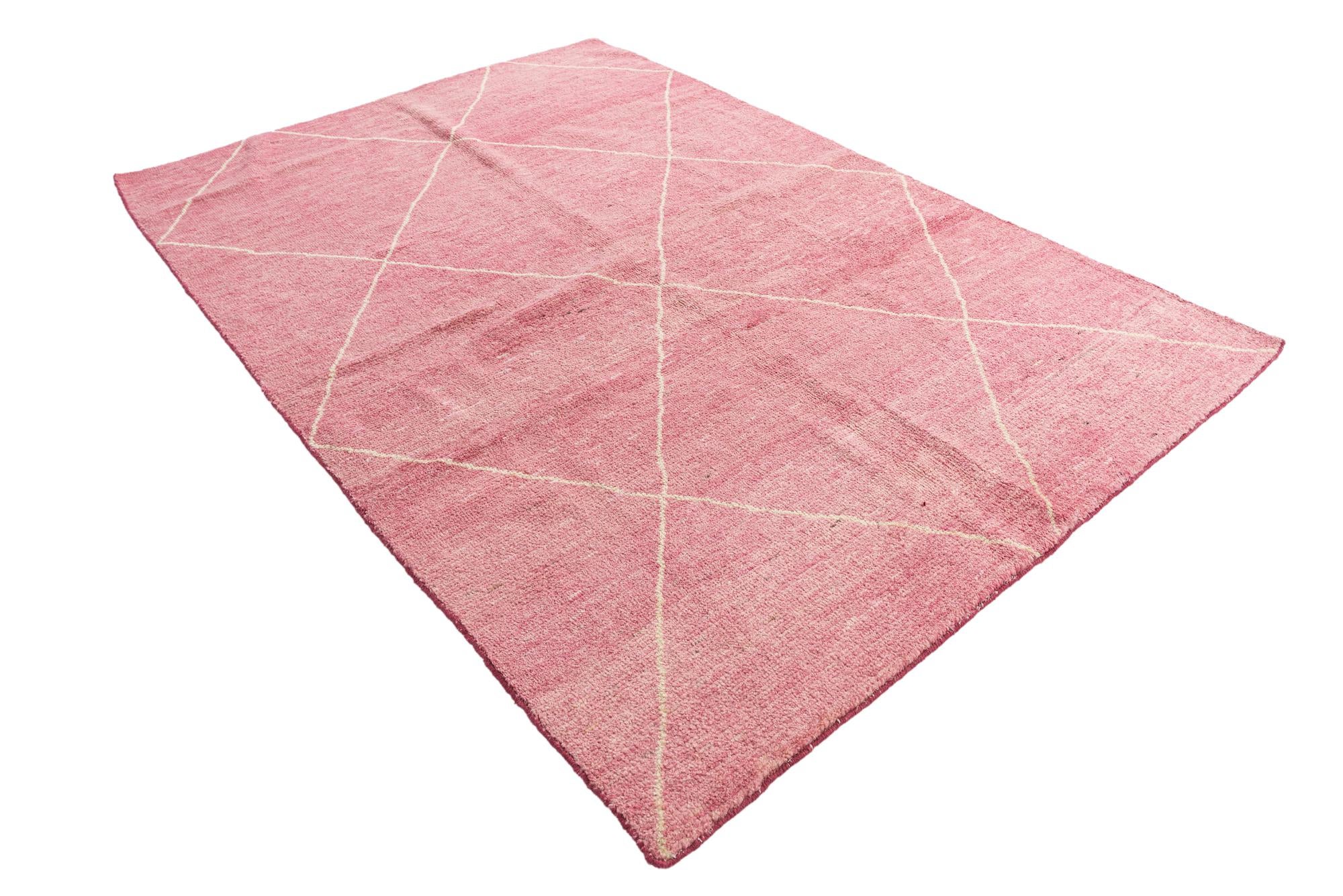 5' 6 x 8' Hand Knotted Moroccan Wool Rug