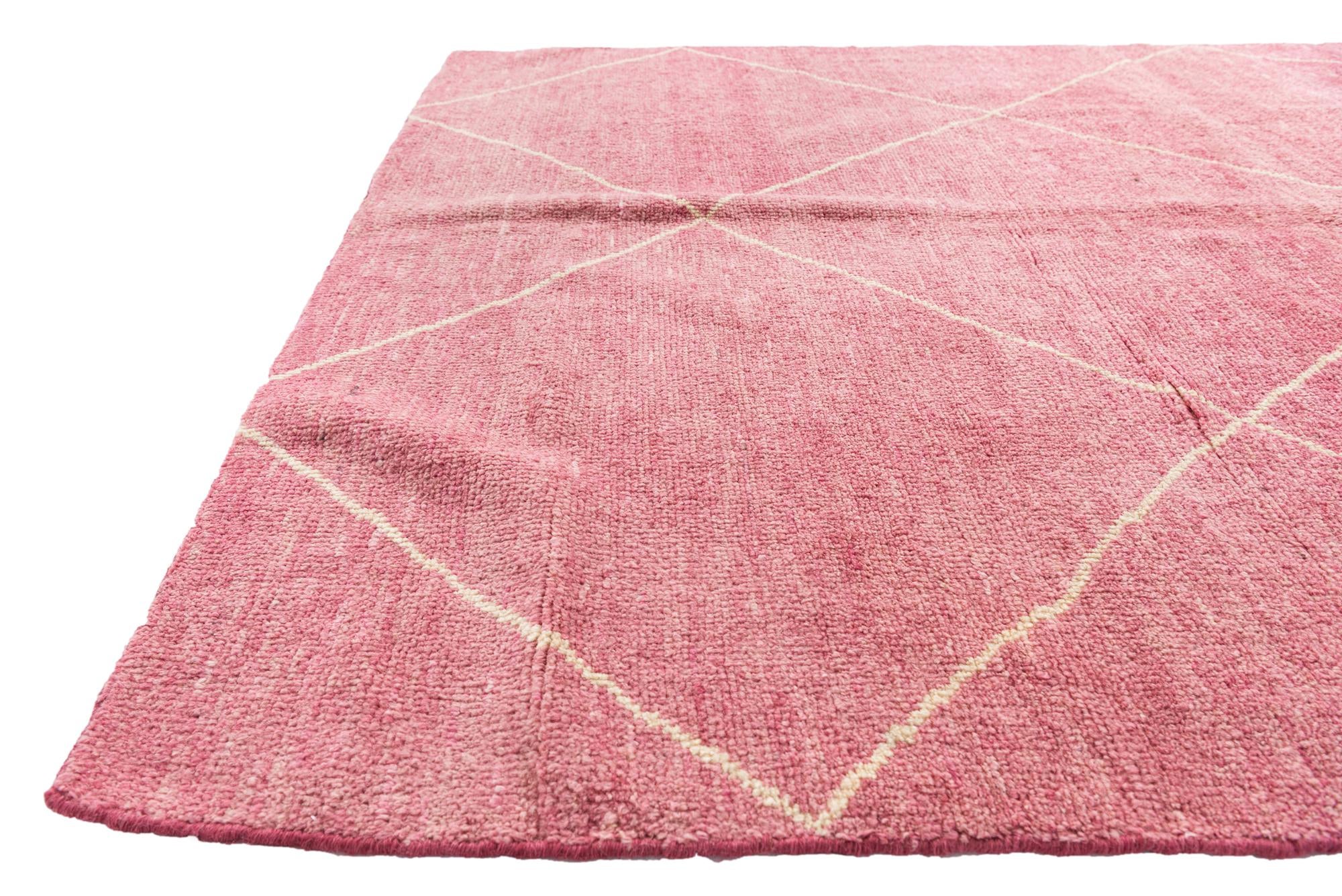 5' 6 x 8' Hand Knotted Moroccan Wool Rug
