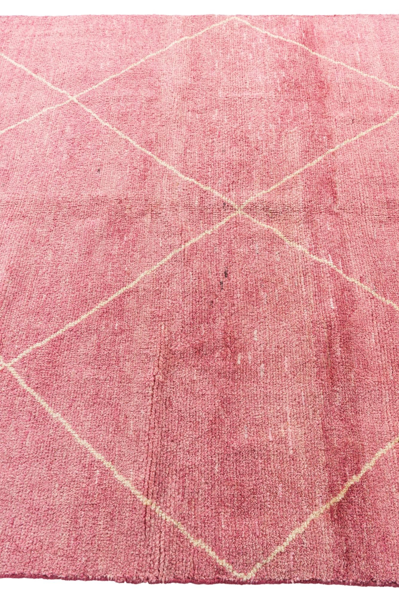 5' 6 x 8' Hand Knotted Moroccan Wool Rug