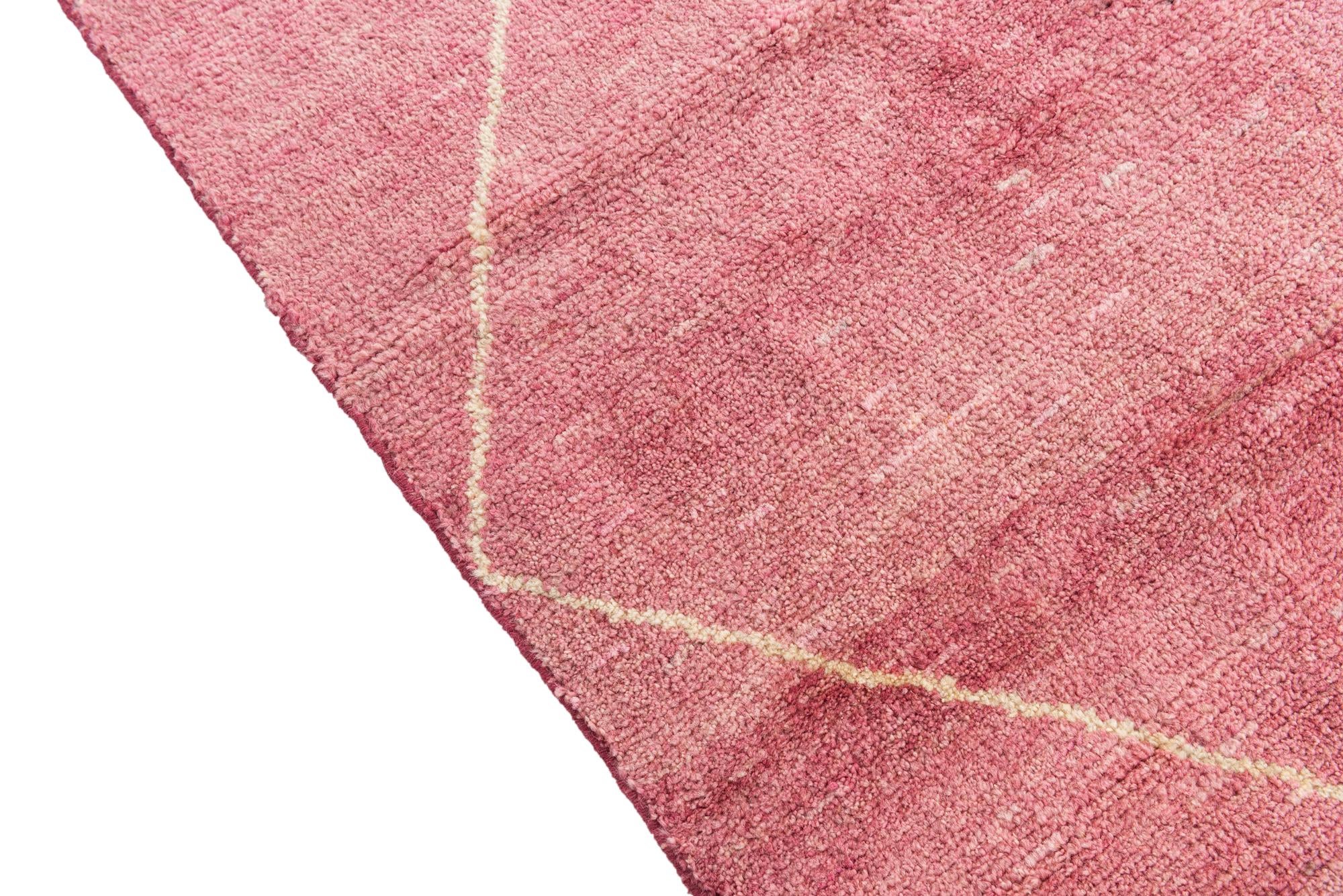 5' 6 x 8' Hand Knotted Moroccan Wool Rug