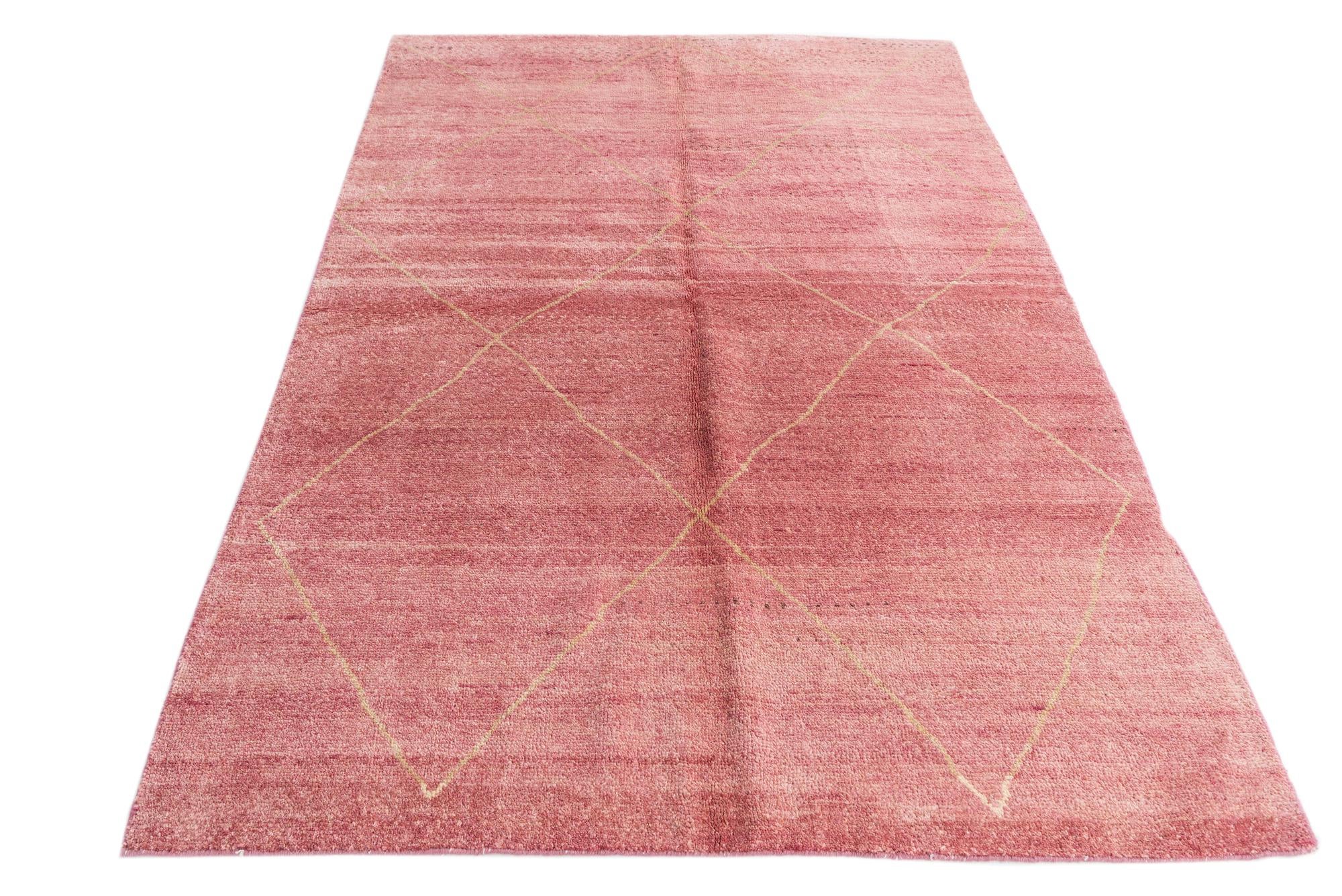 5' 6 x 8' 2 Hand Knotted Moroccan Wool Rug