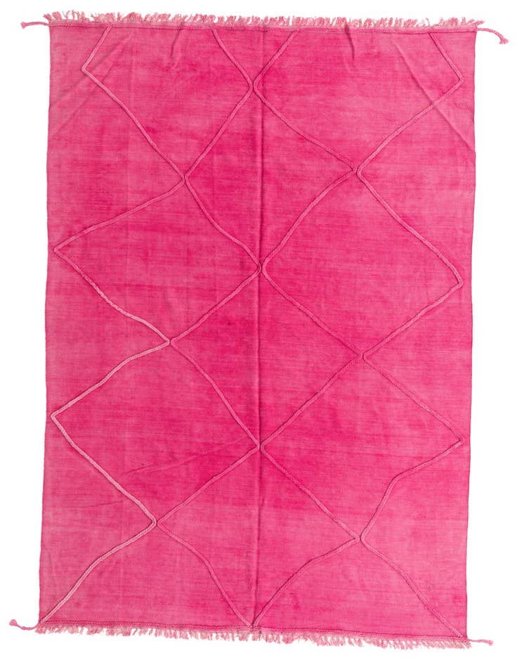 Detail image of 6' 4 x 9' 10 Hand Knotted Moroccan Wool Rug