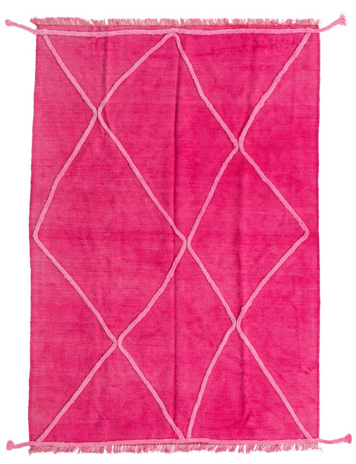 Detail image of 4' 2 x 6' Hand Knotted Moroccan Wool Rug