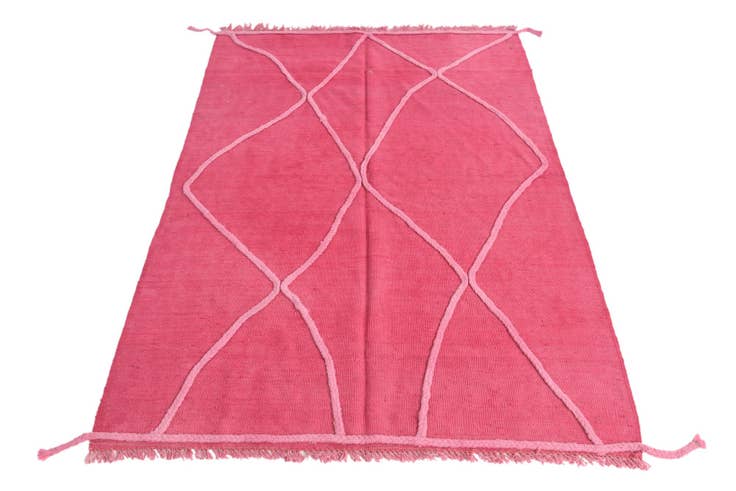 Detail image of 4' 1 x 6' Hand Knotted Moroccan Wool Rug