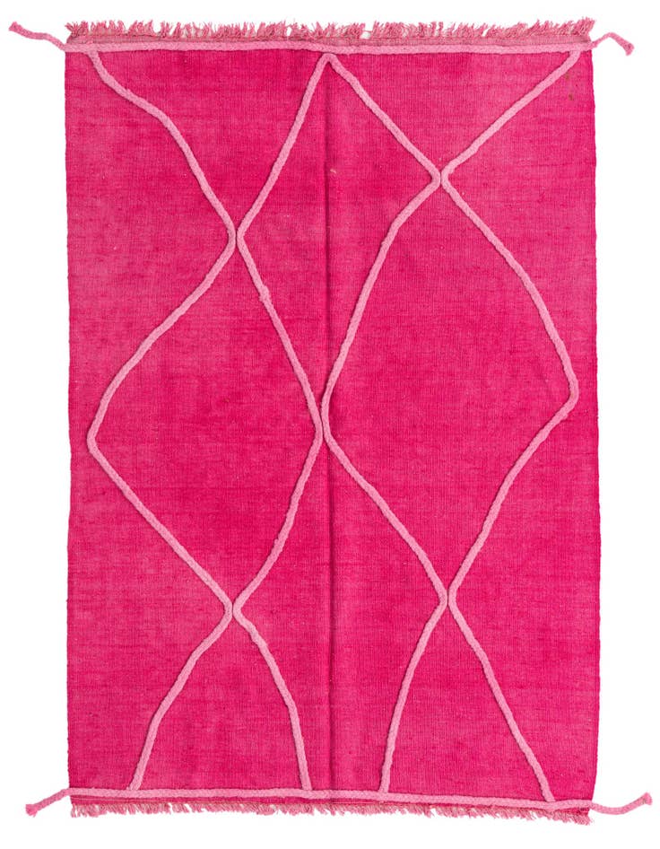 Detail image of 4' 1 x 6' Hand Knotted Moroccan Wool Rug