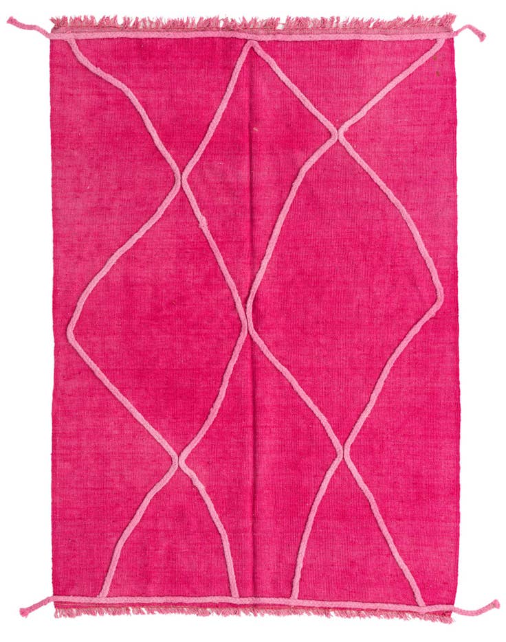 Detail image of 4' 1 x 6' Hand Knotted Moroccan Wool Rug