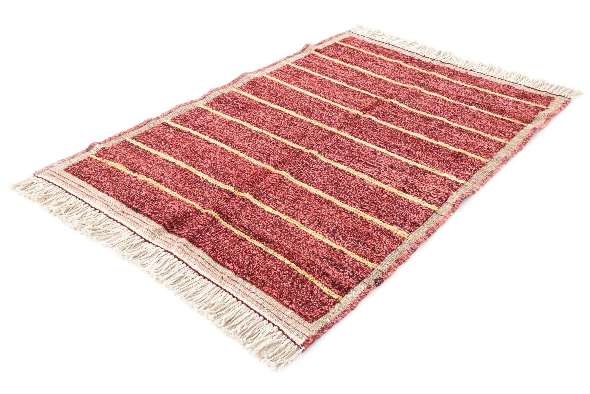 4' 2 x 6' 3 Hand Knotted Moroccan Wool Rug